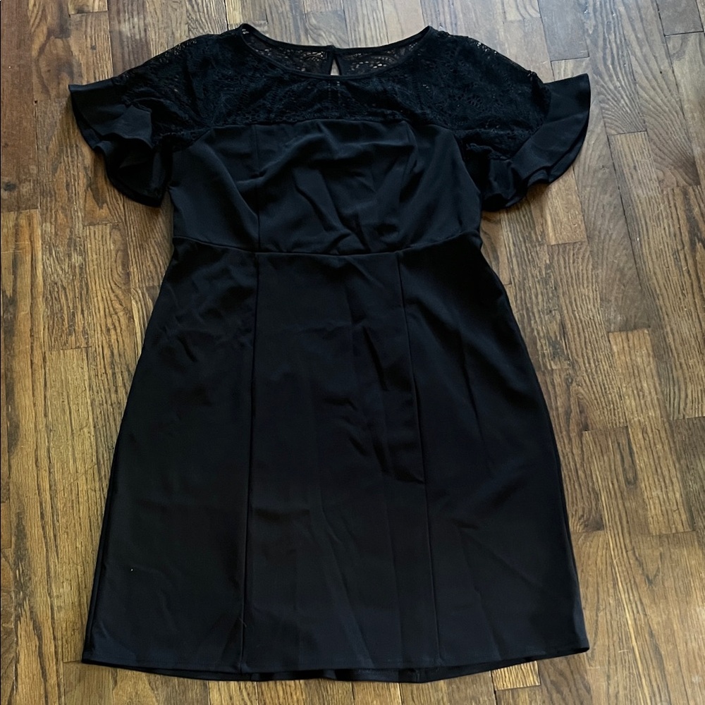 Torrid Black Mini Dress with Lace Accents